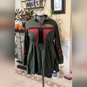 Her Universe Olive and Maroon Long Sleeve Dress